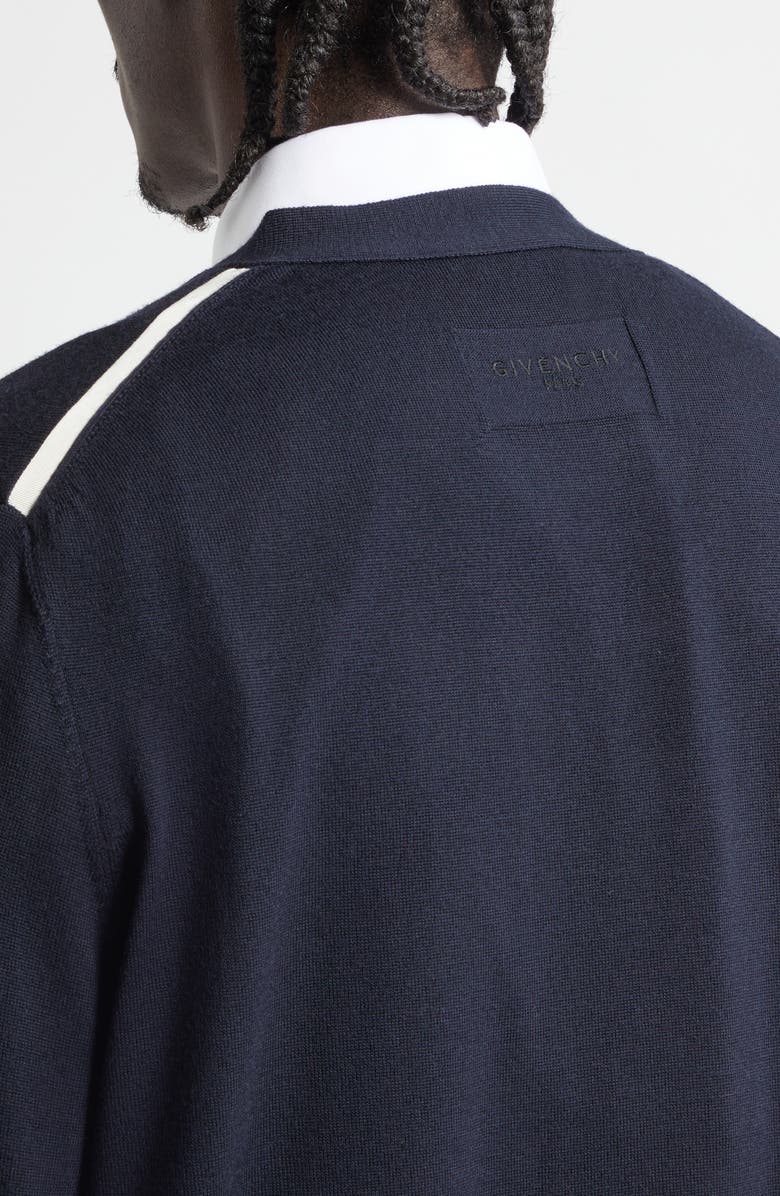 Givenchy Cotton V-Neck Cardigan, Alternate, color, Dark Navy