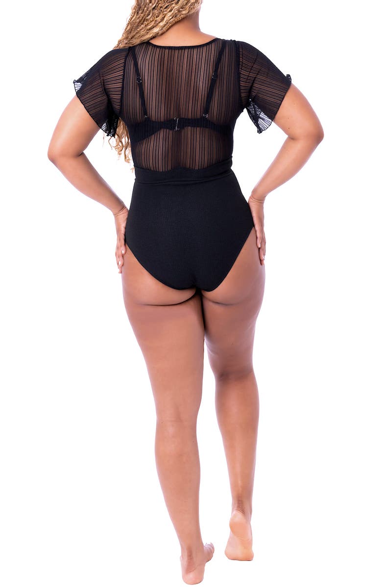 Dai Moda Women's Michelle One Piece Swimsuit, Alternate, color, Black