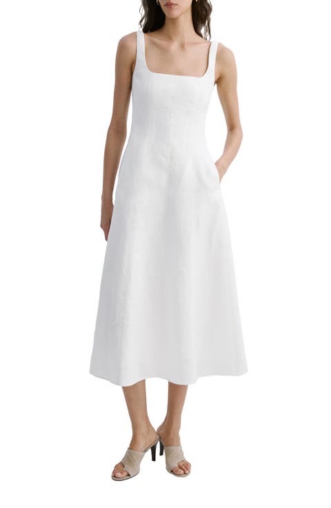 Sleeveless A-Line Midi Dress
