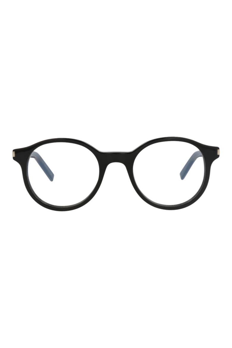 50mm Round Optical Frames, Main, color, BLACK BLACK TRANSPARENT