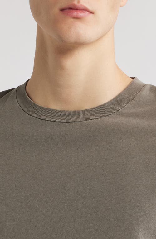Frame Short Sleeve Light Cotton Tee Smoky Mocha In Dark Sage