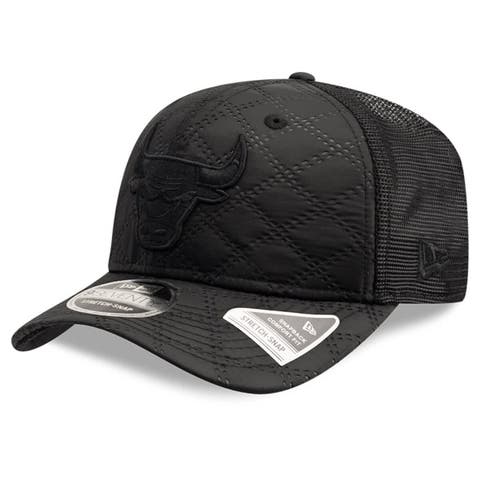 Men's New Era  Black Chicago Bulls Quilted 9SEVENTY Trucker Adjustable Hat