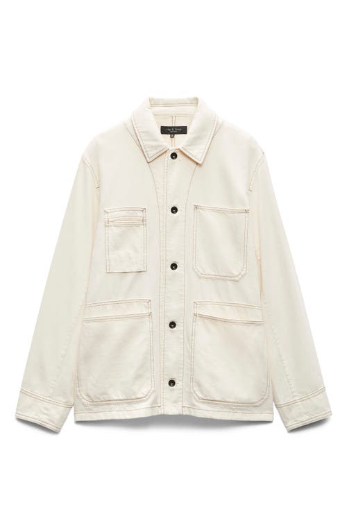 Rag & Bone Graham Regular Fit Chore Denim Jacket In Ecru