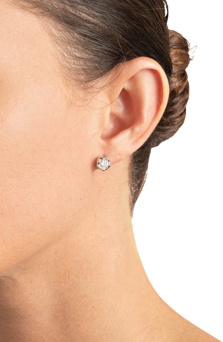 Alexis Bittar Asterales Molten Bezel Stud Earrings, Alternate, color, Silver