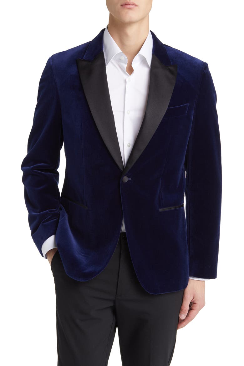 Hutson Cotton Velvet Dinner Jacket, Main, color, DK BU