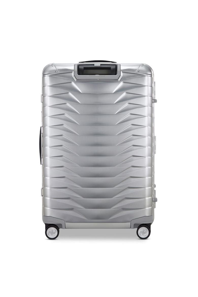 Proxis Aluminum Hardside 29" Large Checked Spinner Luggage, Alternate, color, Aluminum Silver