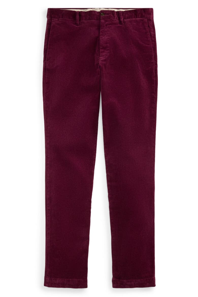 Stretch Corduroy Slim Fit Pants, Alternate, color, RED