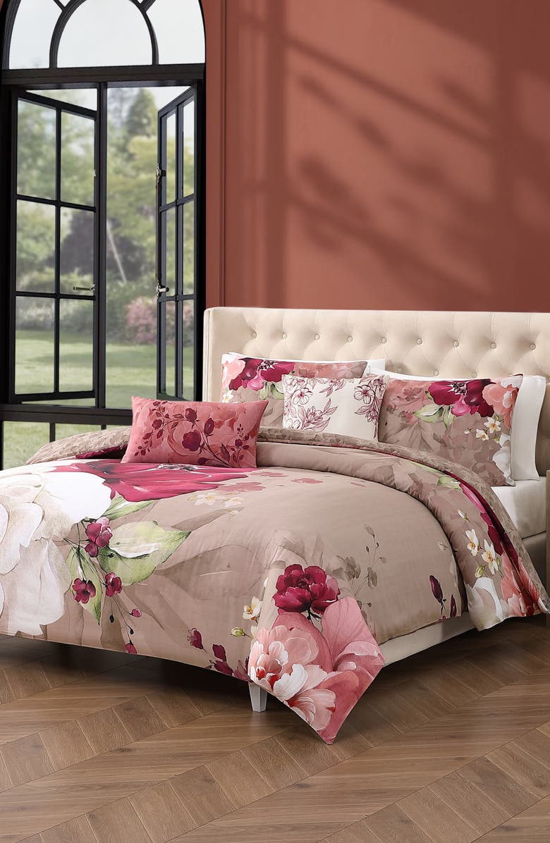 Bebejan Florence Reversible 5-Piece Comforter Set, Alternate, color, Brown