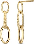 Bony Levy 14K Yellow Gold Oval Link Linear Drop Earrings