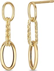 Bony Levy 14K Yellow Gold Oval Link Linear Drop Earrings