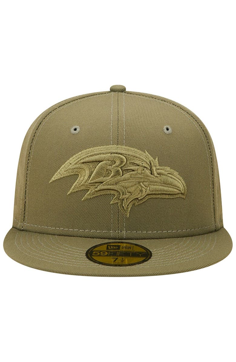 New Era Men's New Era Olive Baltimore Ravens Color Pack 59FIFTY Fitted Hat, Alternate, color, 