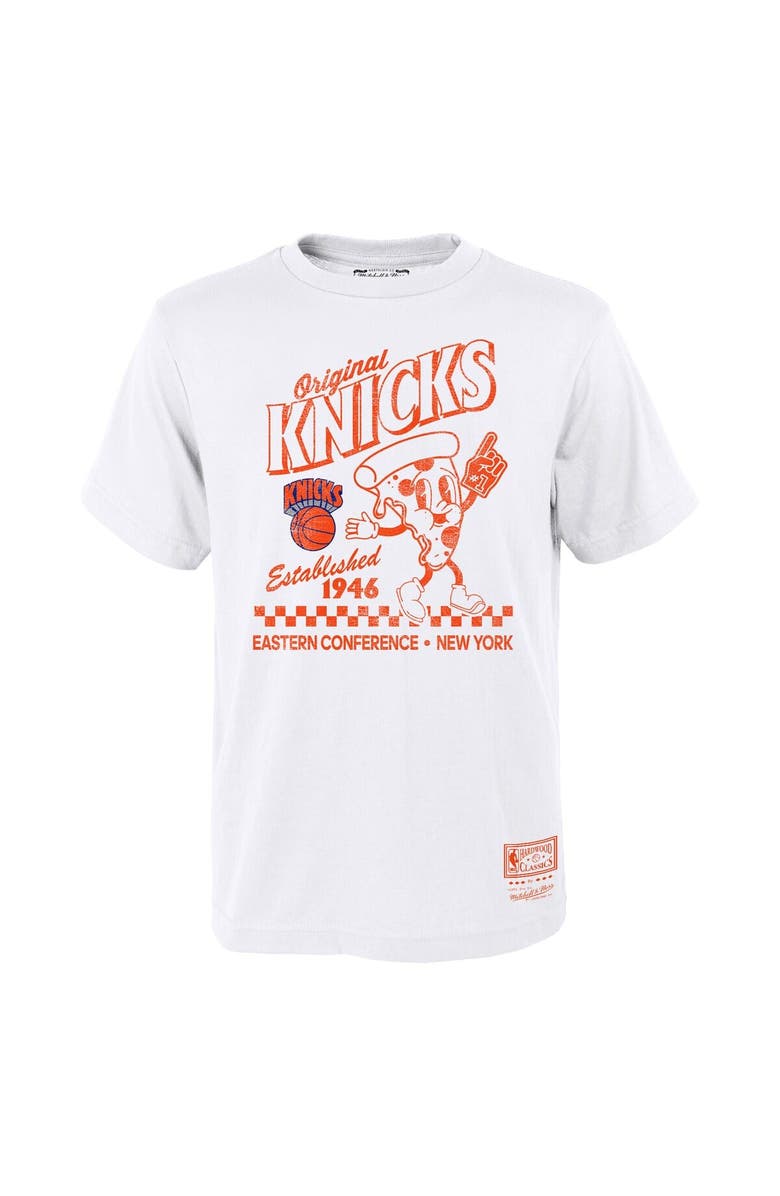 Mitchell & Ness Youth Mitchell & Ness  White New York Knicks Concession Food Character T-Shirt, Main, color, 