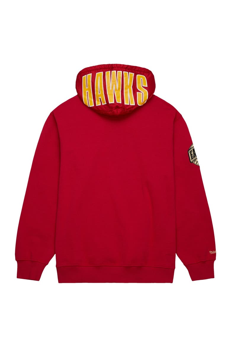 Men's Mitchell & Ness Red Atlanta Hawks  Team OG 2.0 Vintage Logo Fleece Pullover Hoodie, Alternate, color, Red