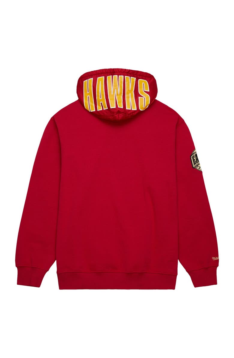Mitchell & Ness Men's Mitchell & Ness Red Atlanta Hawks Team OG 2.0 Vintage Logo Fleece Pullover Hoodie, Alternate, color,