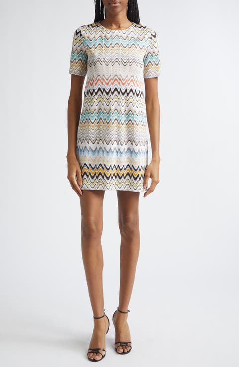 Zigzag Raschel Knit Minidress