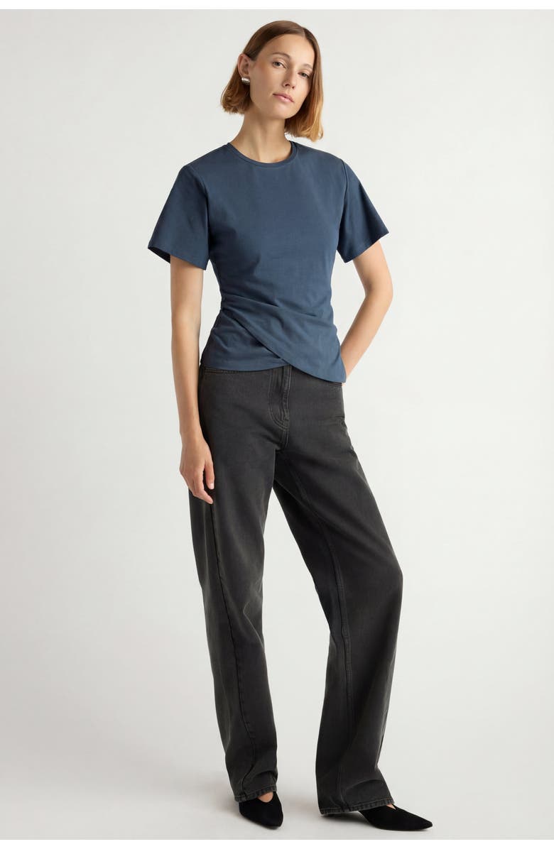 Modern Citizen Janette Front-Wrap Jersey Tee, Alternate, color, Vintage Blue