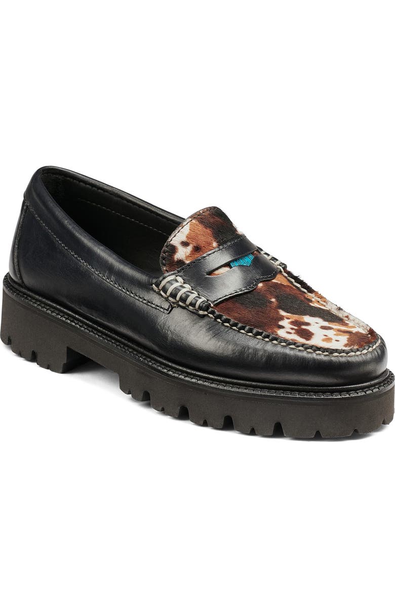 G.H.BASS Whitney Super Lug Sole Penny Loafer, Main, color, Black Combo