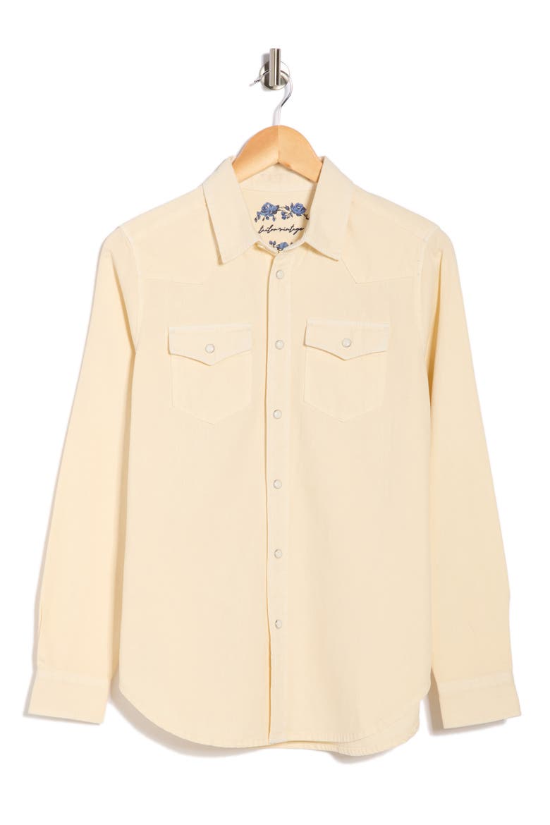 Denim Western Button-Up Shirt, Alternate, color, ECRU