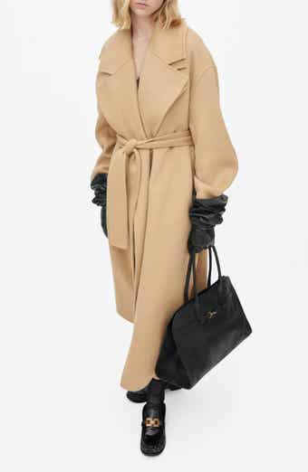 Mango belted wool coat online