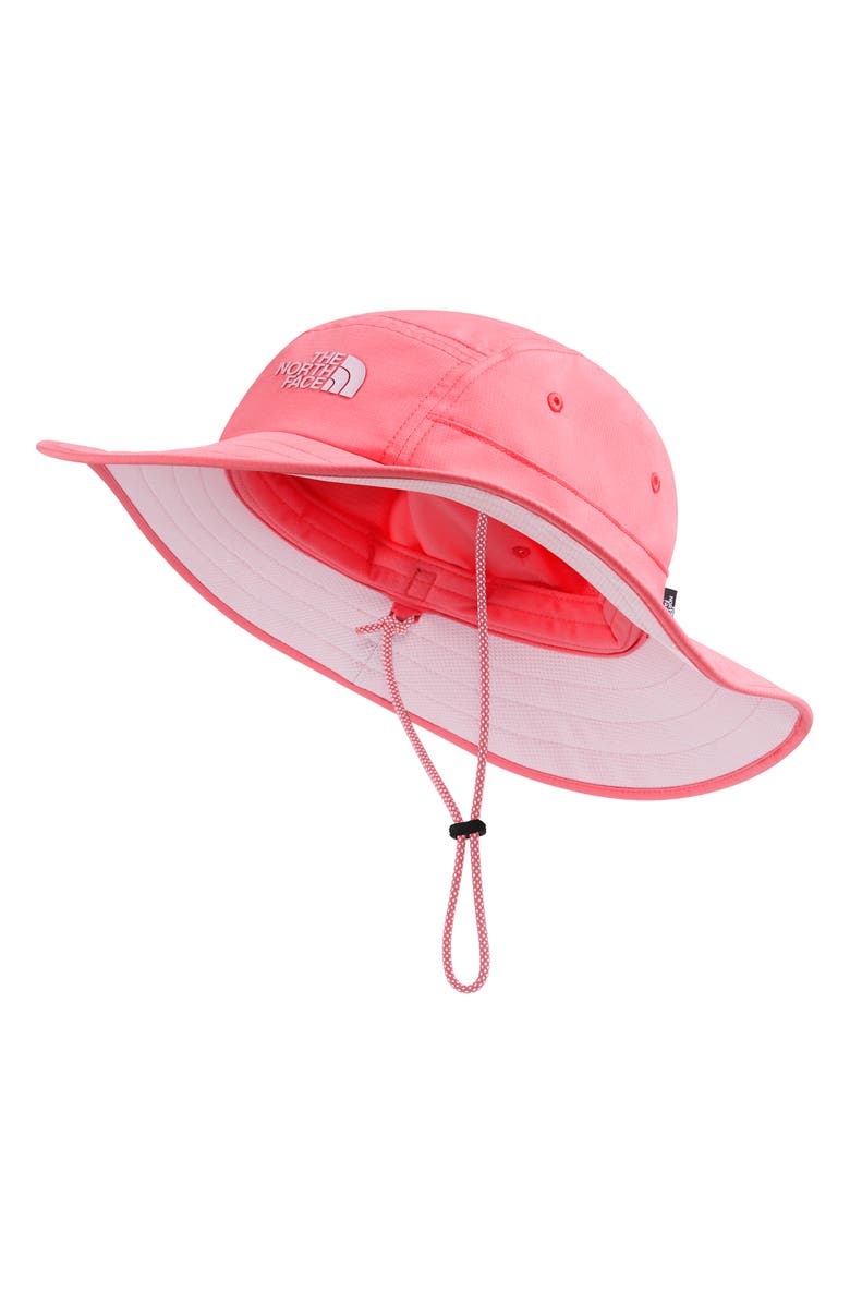 The North Face Kids' Class V Brimmer Sun Hat, Main, color, Coral Crush Logo Weather Topo