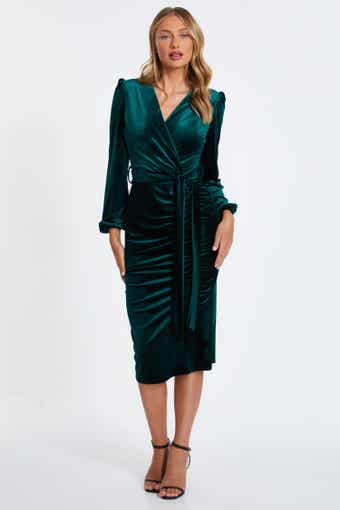 Quiz belted midi dress shop