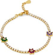 SAVVY CIE JEWELS Floral Cubic Zirconia Bracelet
