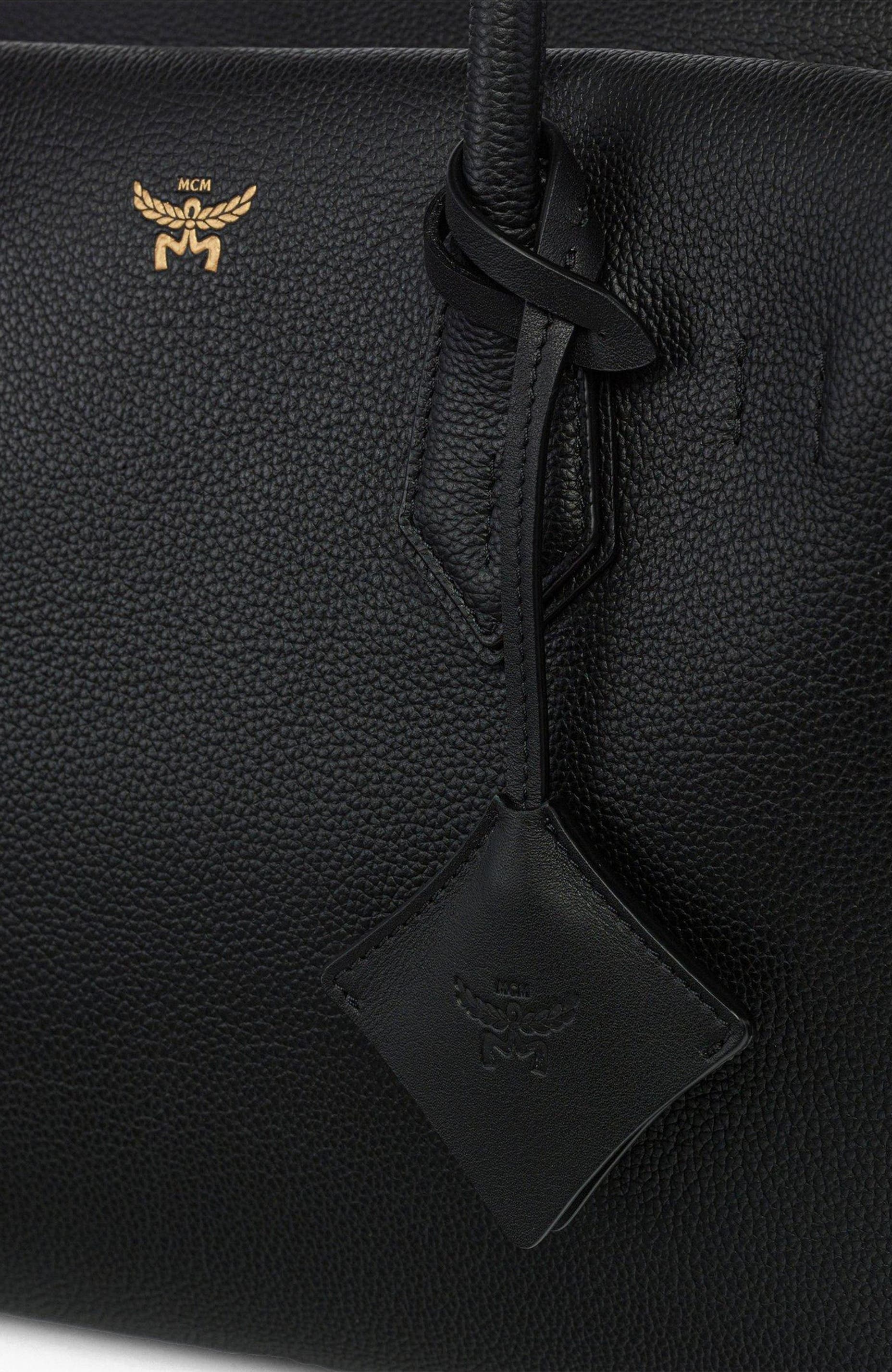 MCM Medium Milla Tote in Spanish Embossed Leather, Alternate, color, Black