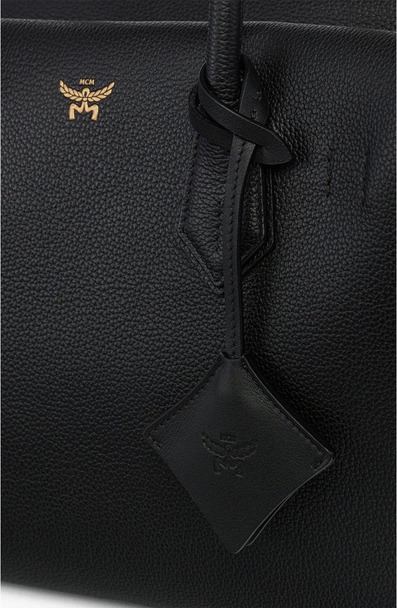 MCM Medium Milla Tote in Spanish Embossed Leather, Alternate, color, Black