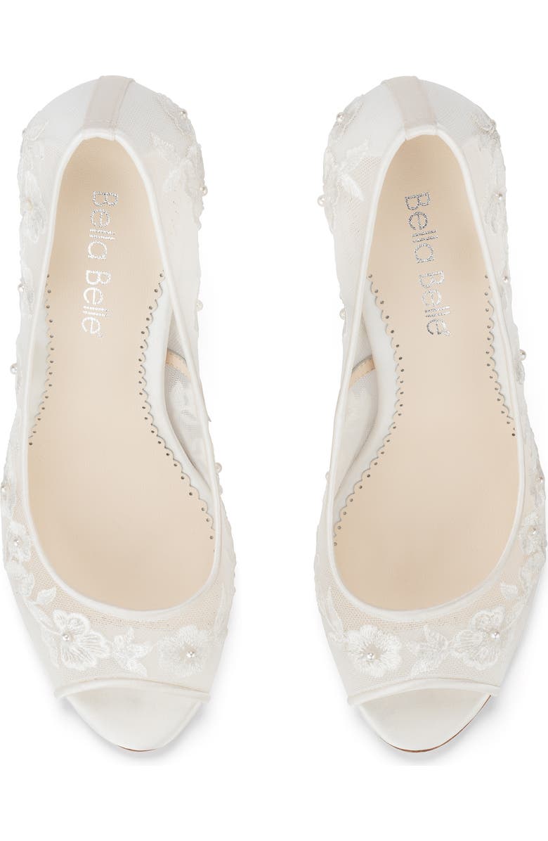 Bella Belle Emily Embroidered Peep Toe Pump, Alternate, color,