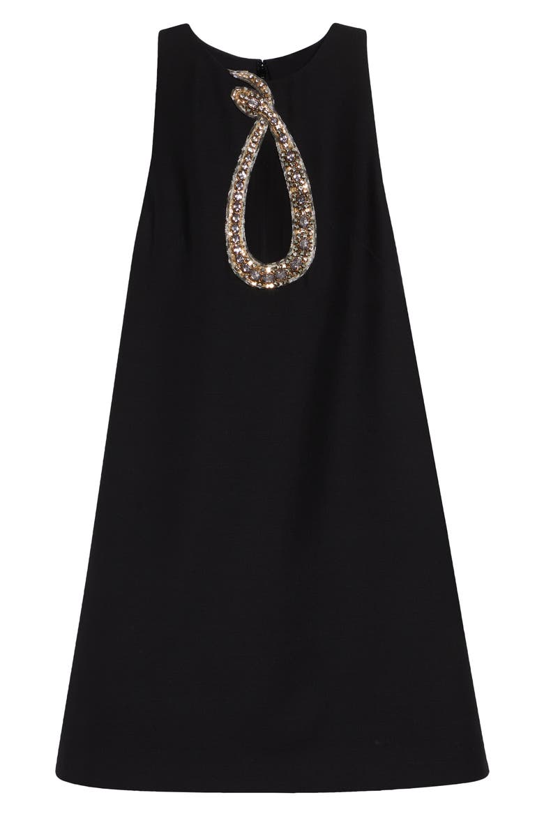 Crystal Embellished Snake Crepe Couture Minidress, Alternate, color, BLACK/ GOLD