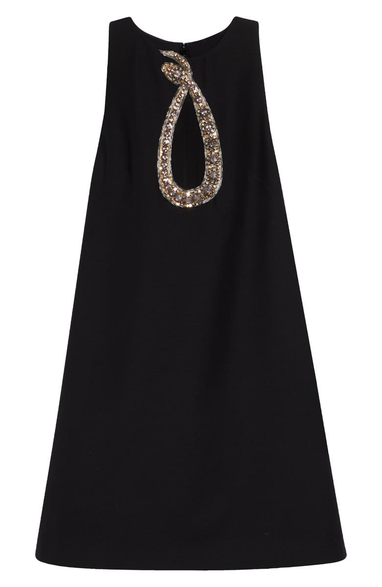 Valentino Crystal Embellished Snake Crepe Couture Minidress, Alternate, color, Black/ Gold