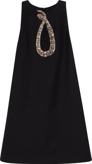 Valentino Crystal Embellished Snake Crepe Couture Minidress