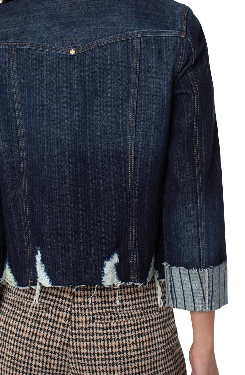 Liverpool Los Angeles x Living in Yellow Jennifer Raw Edge Cotton Denim Jacket, Alternate, color,