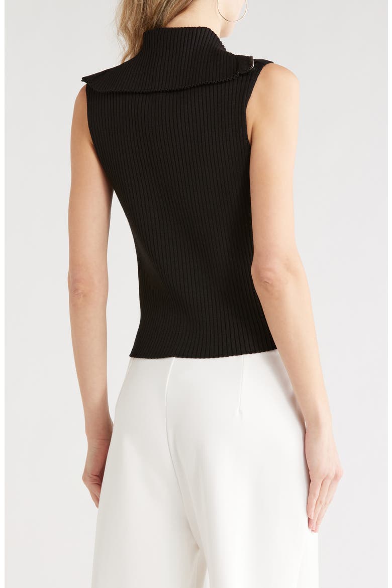 Quarter Zip Sweater Vest, Alternate, color, BLACK