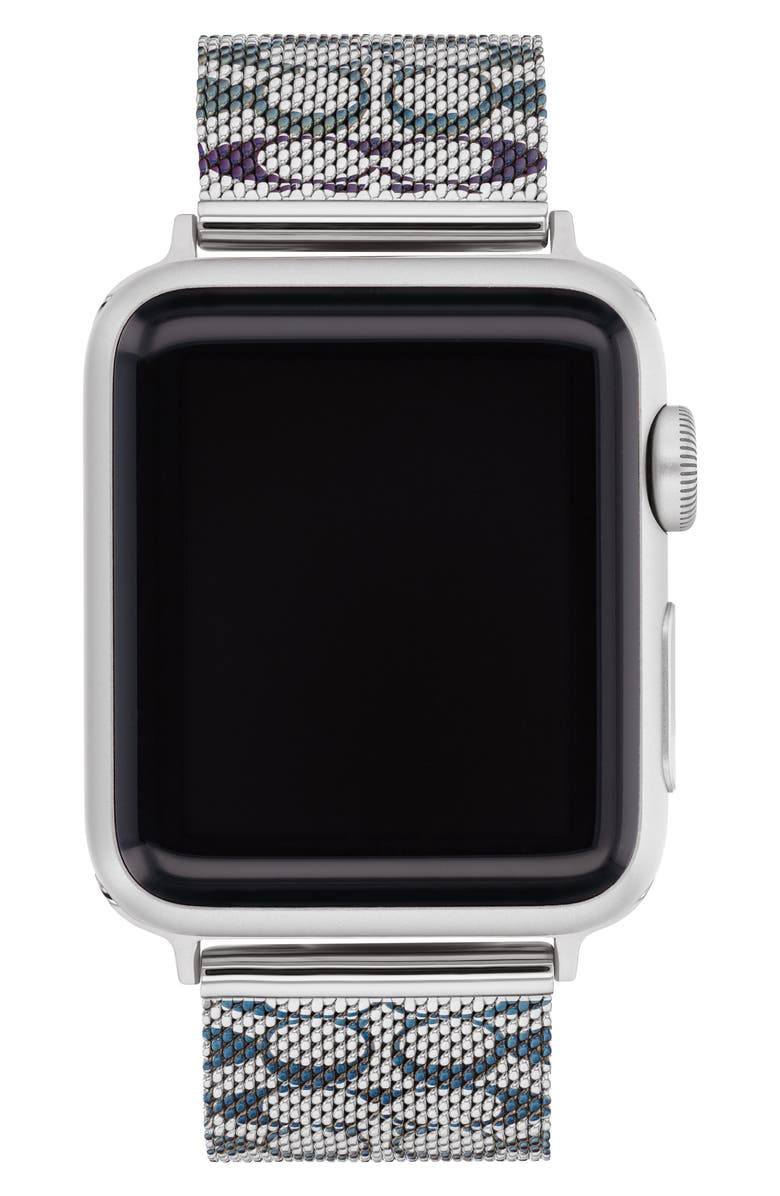 COACH 20mm Mesh Apple Watch<sup>®</sup> Watchband, Alternate, color, Blue