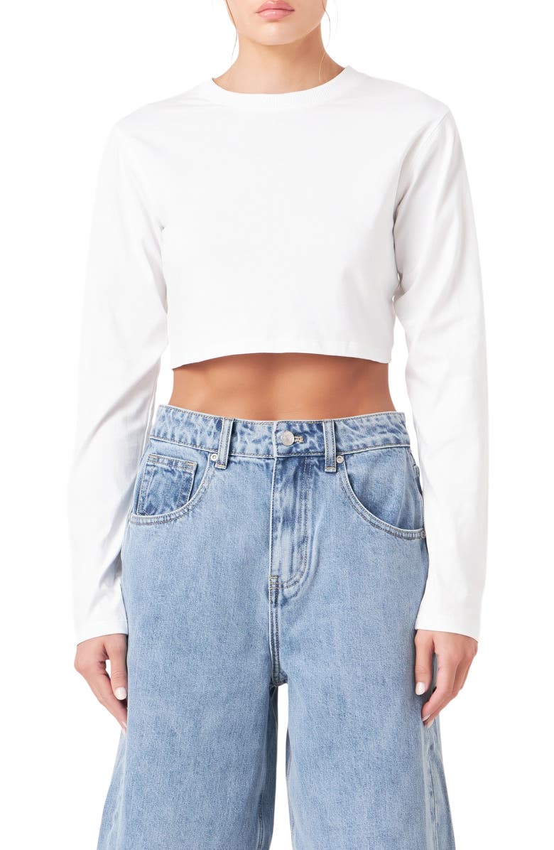 Grey Lab Back Cutout Crop T-Shirt, Main, color, 