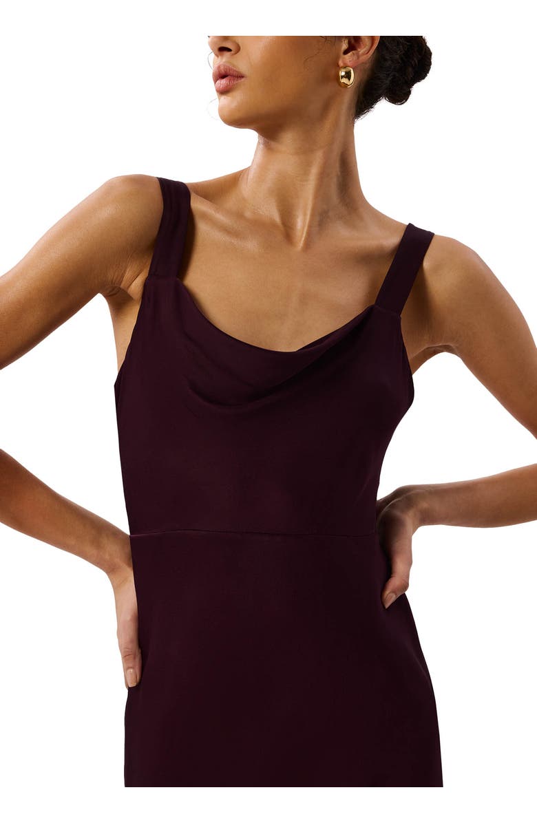 Whistles Thea Cowl Satin Maxi Dress, Alternate, color, Chocolate