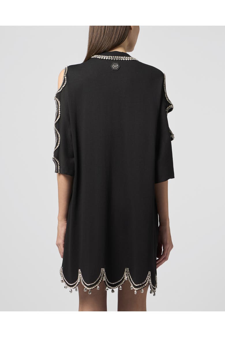 Mini T-Shirt Dress Crystal Waves Women, Alternate, color, black