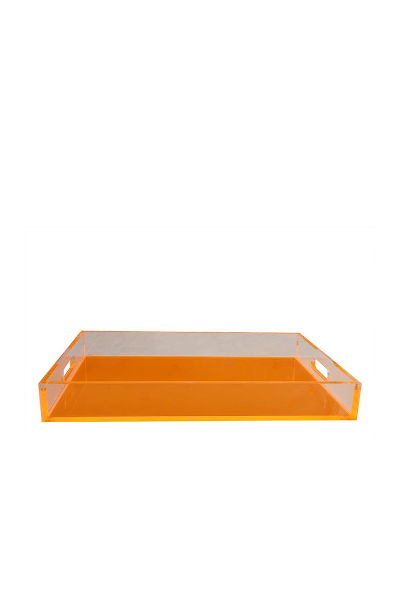 R16 HOME Neon Orange Lucite Tray, Main, color, Neon Orange