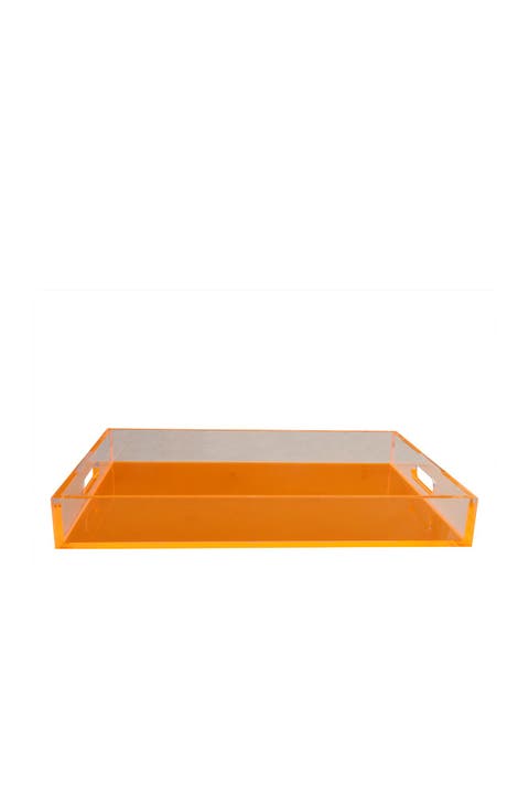 Neon Orange Lucite Tray