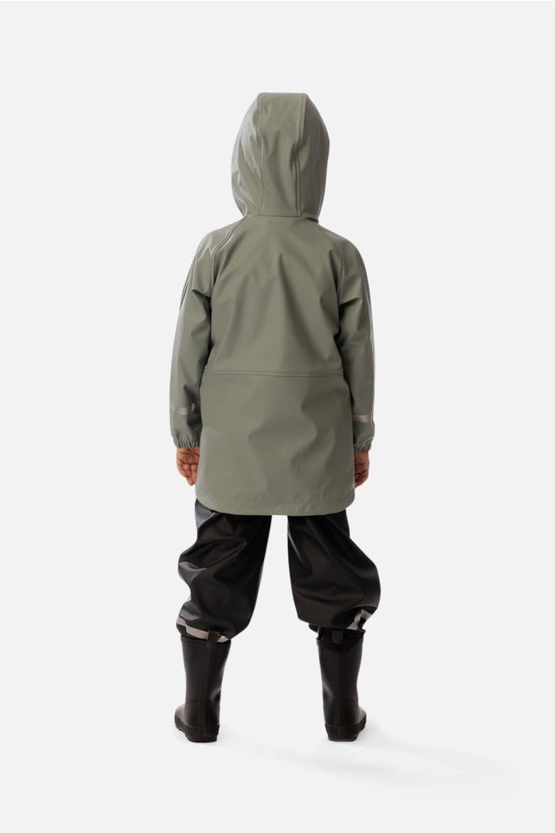 Color Block Hooded Reflective Rain Jacket, Alternate, color, Sage Green