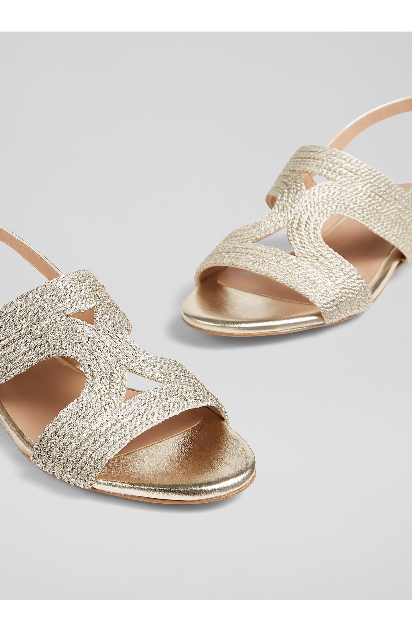 LK Bennett Serena Metallic Slingback Sandal, Alternate, color, Gold