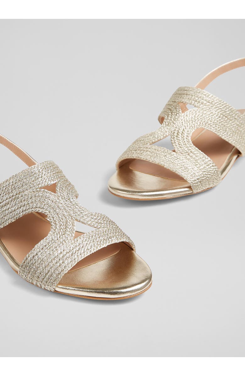 LK Bennett Serena Metallic Slingback Sandal, Alternate, color, Gold