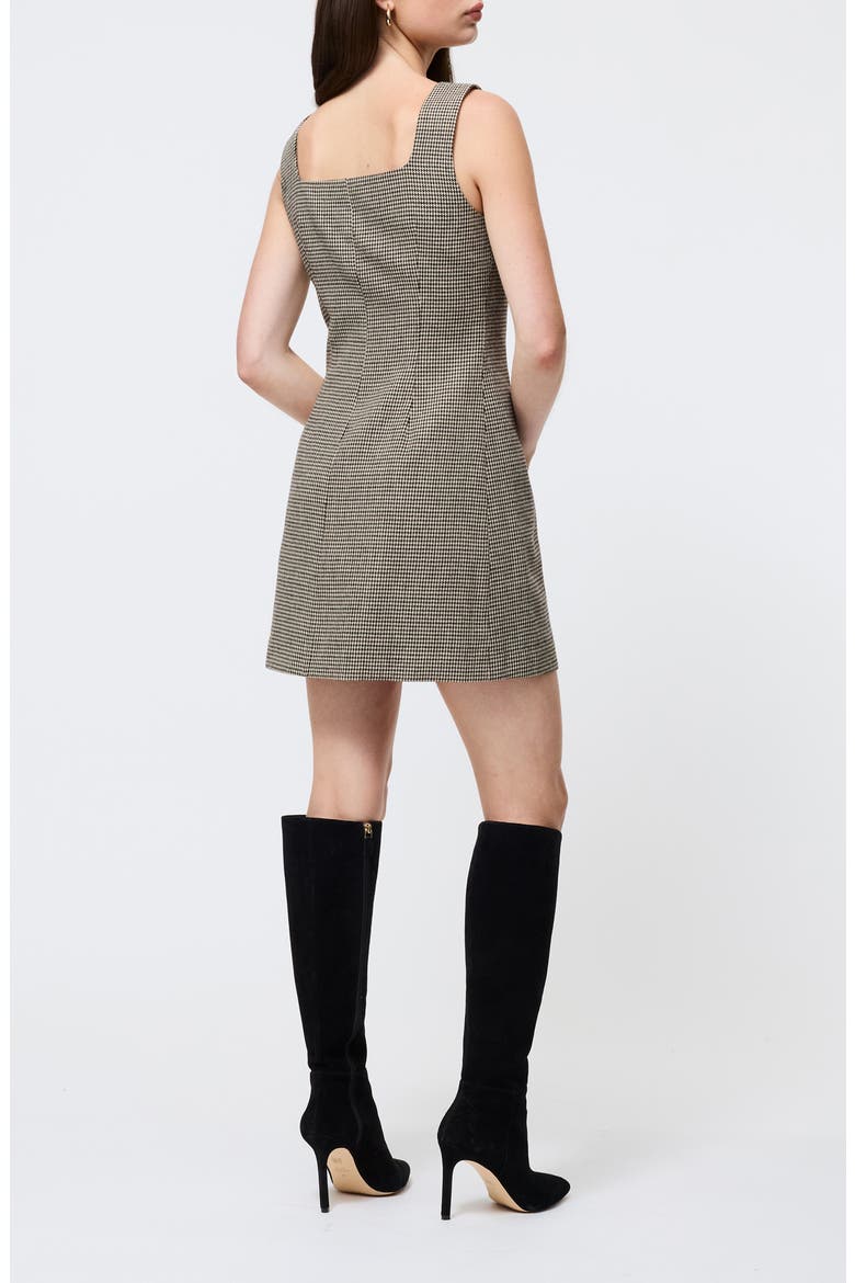 Houndstooth Sleeveless Button Front Minidress, Alternate, color, BROWN MULTI