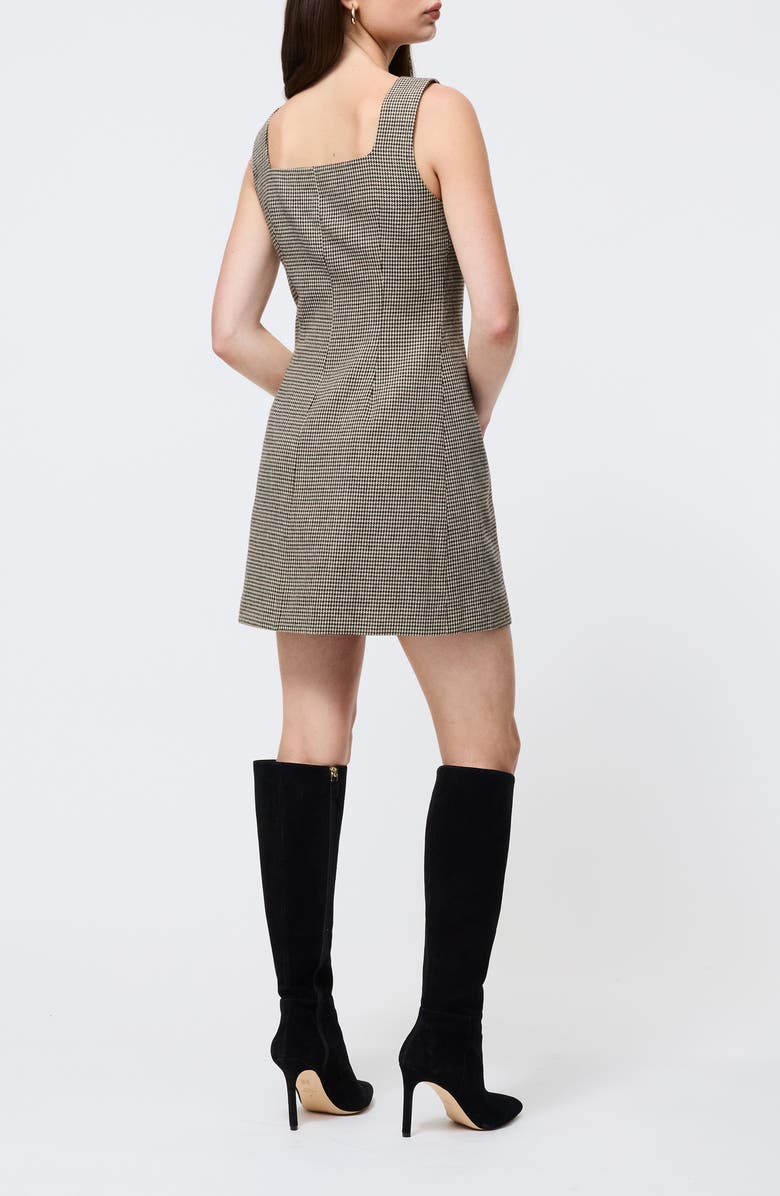 French Connection Houndstooth Sleeveless Button Front Minidress, Alternate, color, Brown Multi