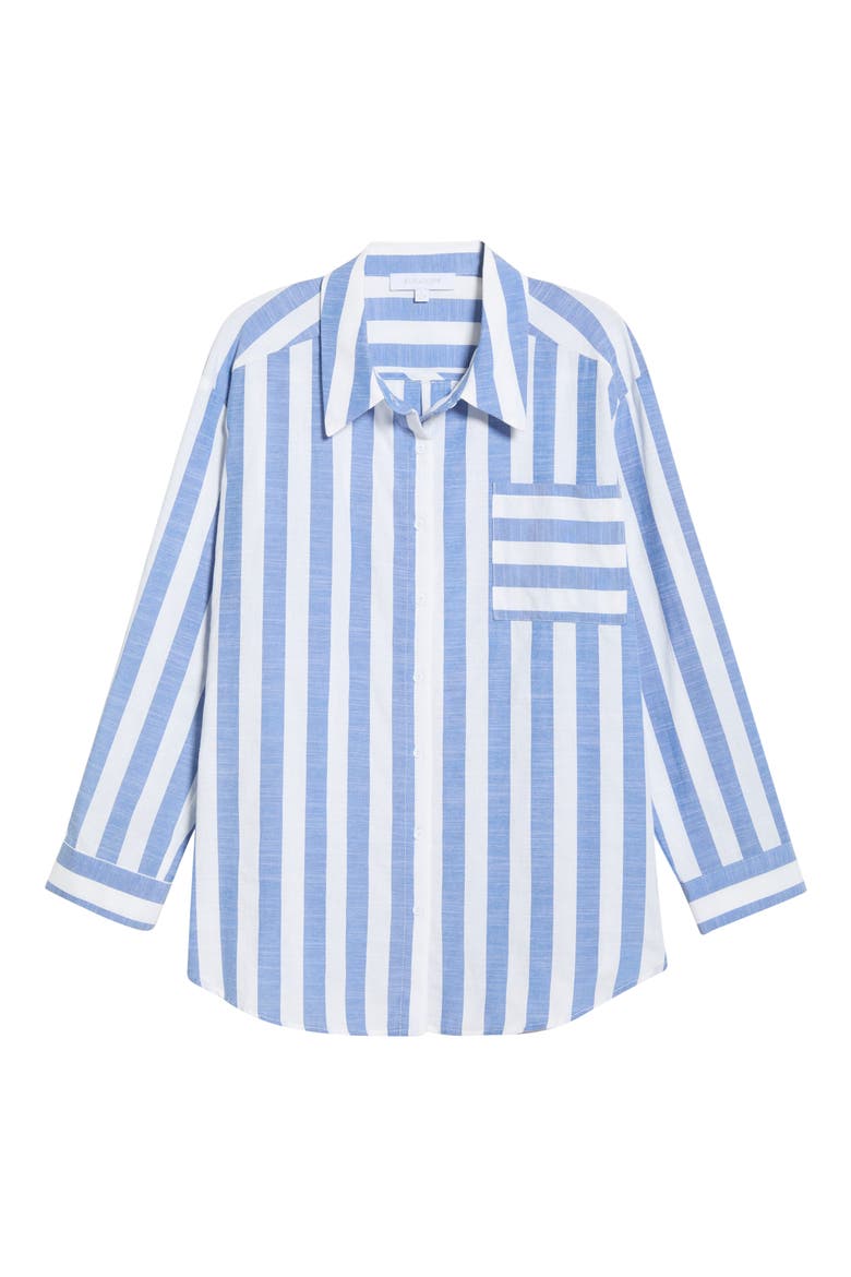 Fays Stripe Dalton Button-Up Shirt, Alternate, color, BLUE WHITE