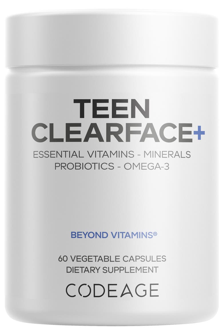 Teen Clearface Vitamins Minerals & Probiotics Supplement, Main, color, White