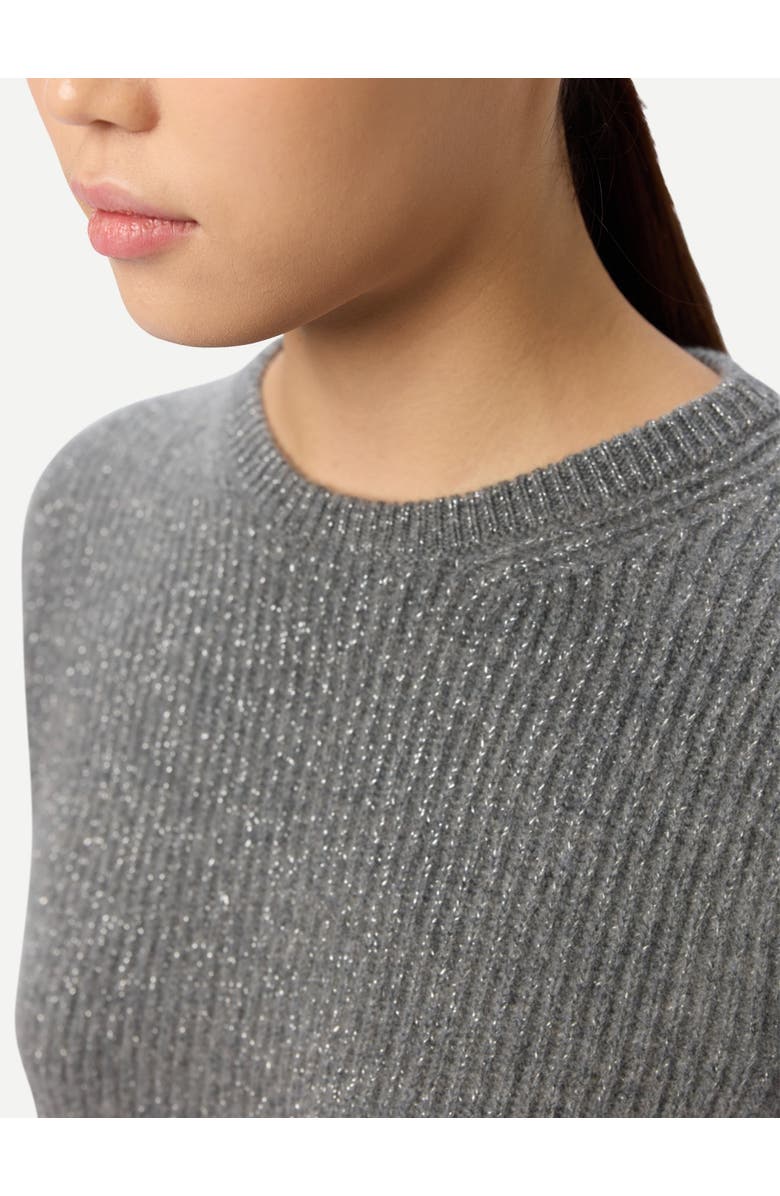 Gobi Cashmere Cashmere Sweater with Detachable Collar, Alternate, color, Steel Gray