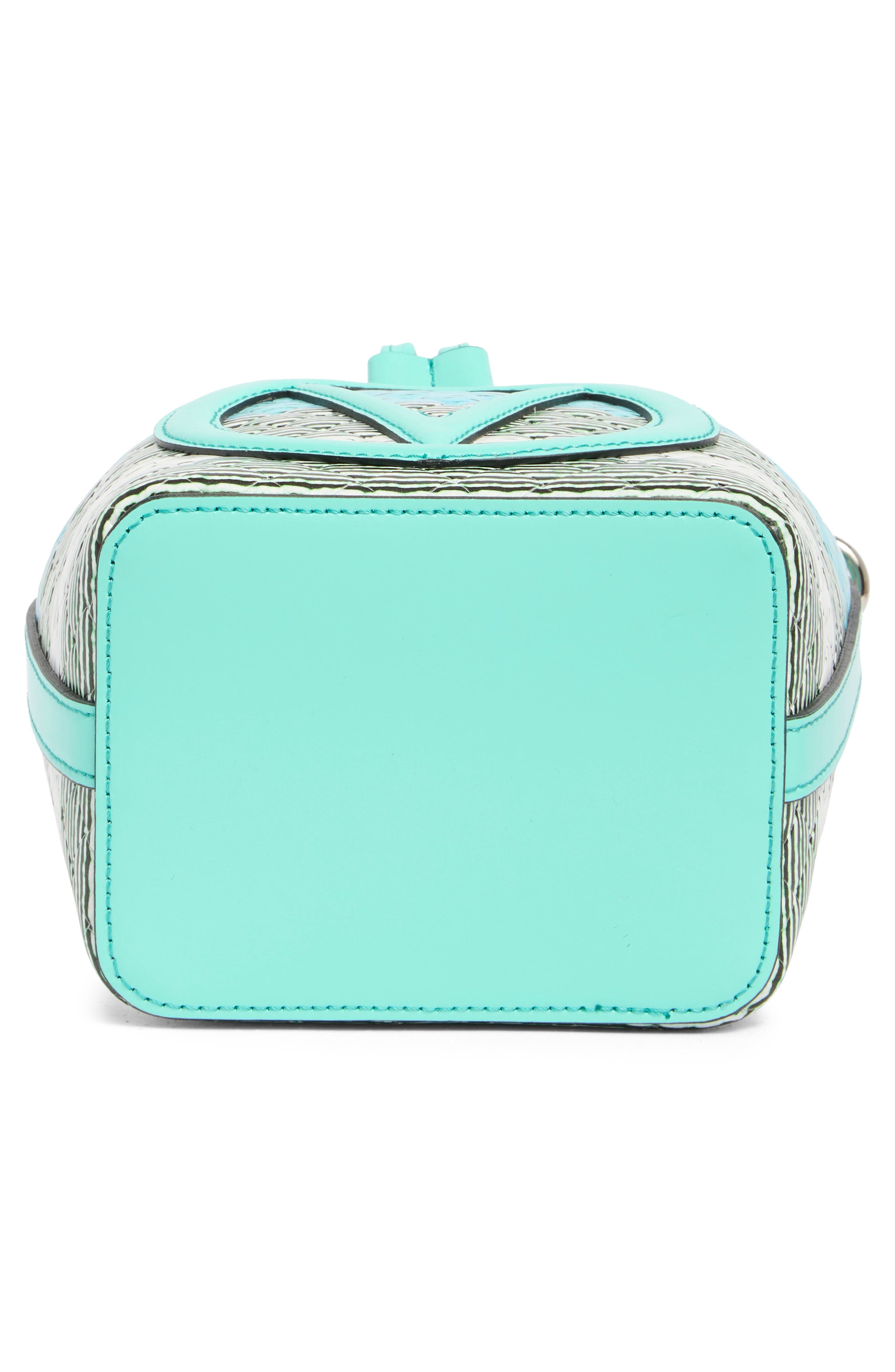 VALENTINO BY MARIO VALENTINO Jules Tresse Leather Bucket Bag, Alternate, color, Bermuda Green