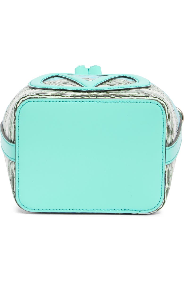 VALENTINO BY MARIO VALENTINO Jules Tresse Leather Bucket Bag, Alternate, color, Bermuda Green